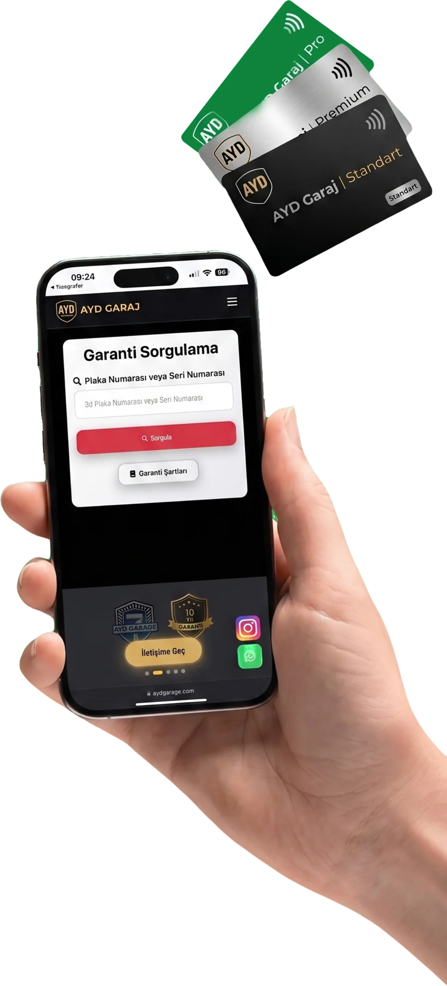 AYD Garaj NFC dijital garanti kartı sistemi